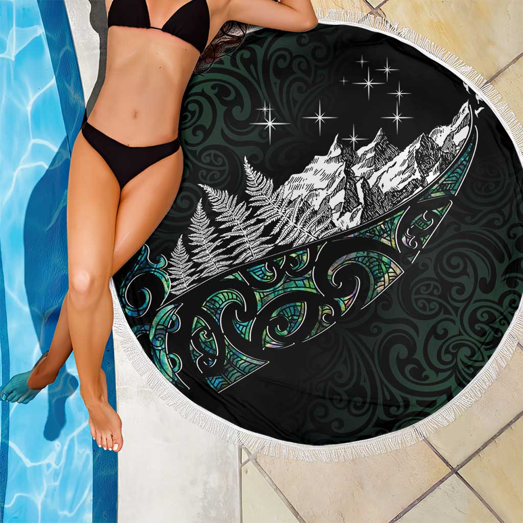 Maori Matariki Beach Blanket Landscape Styled Fern - Paua Shell