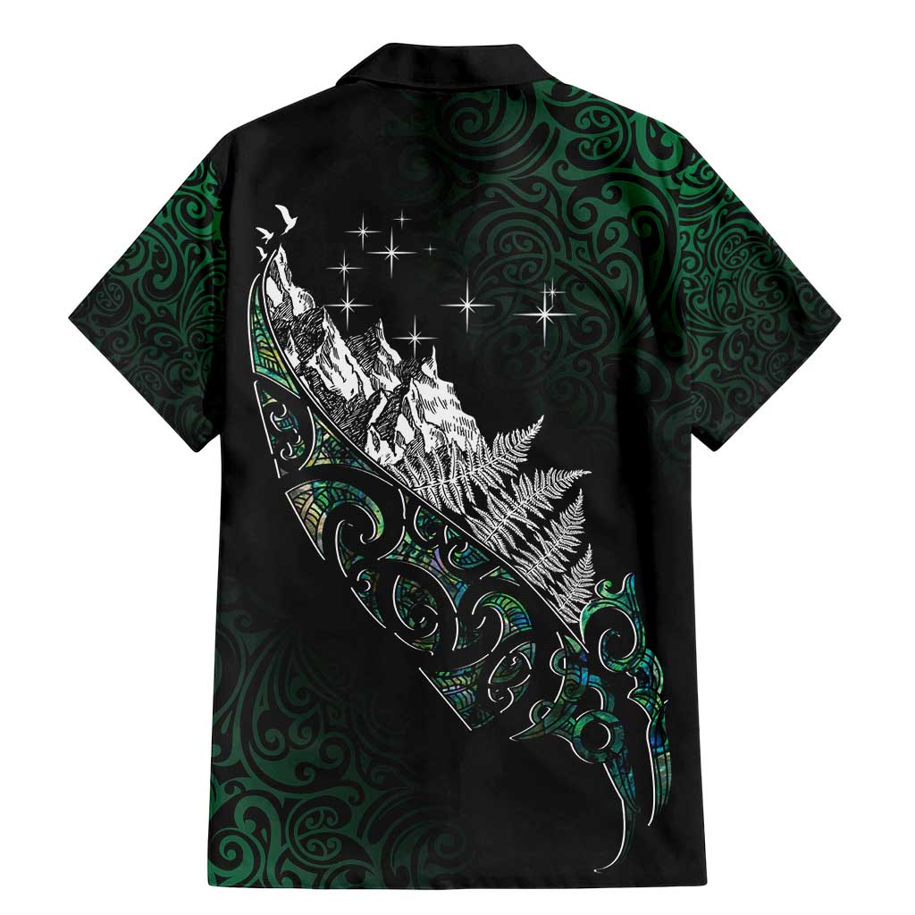 Maori Matariki Family Matching Mermaid Dress and Hawaiian Shirt Landscape Styled Fern - Paua Shell LT7 - Polynesian Pride