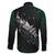 Maori Matariki Family Matching Off Shoulder Maxi Dress and Hawaiian Shirt Landscape Styled Fern - Paua Shell