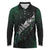 Maori Matariki Long Sleeve Polo Shirt Landscape Styled Fern - Paua Shell