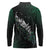 Maori Matariki Long Sleeve Polo Shirt Landscape Styled Fern - Paua Shell