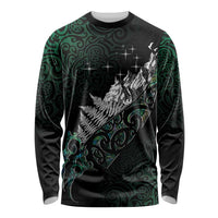 Maori Matariki Long Sleeve Shirt Landscape Styled Fern - Paua Shell