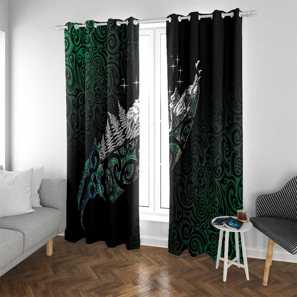 Maori Matariki Window Curtain Landscape Styled Fern - Paua Shell