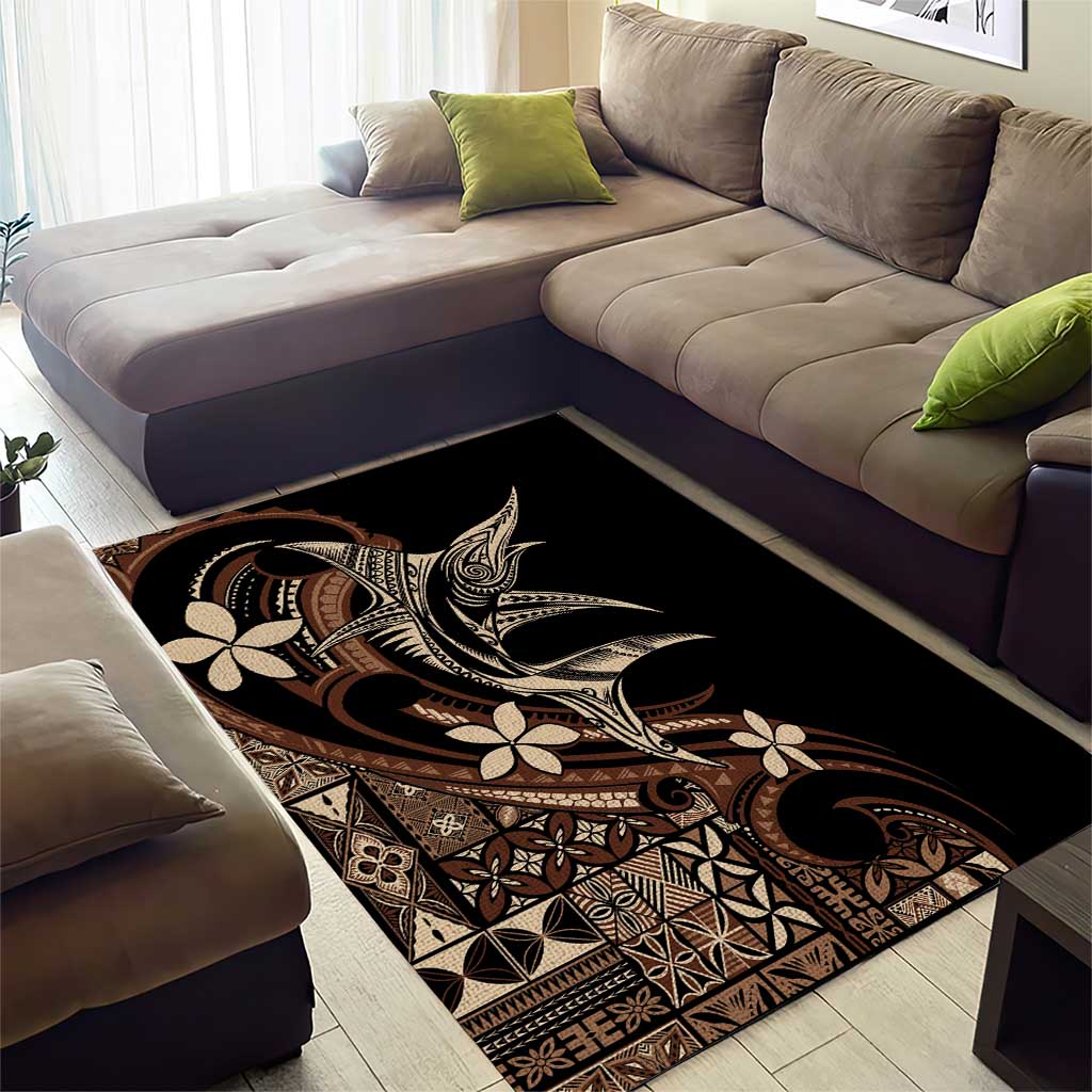 Samoa Manuia le Aso Tuto'atasi Area Rug Siapo Mamanu Mix Tatau Marlin