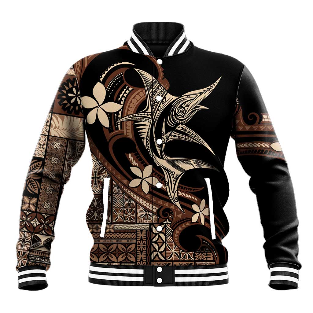 Samoa Manuia le Aso Tuto'atasi Baseball Jacket Siapo Mamanu Mix Tatau Marlin