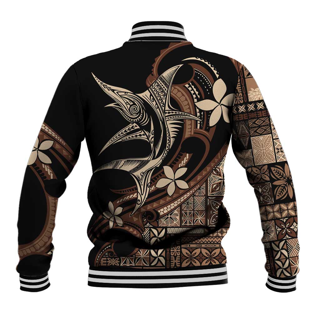 Samoa Manuia le Aso Tuto'atasi Baseball Jacket Siapo Mamanu Mix Tatau Marlin