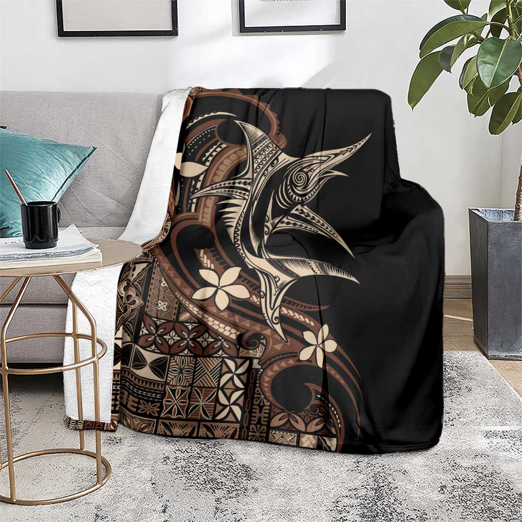 Samoa Manuia le Aso Tuto'atasi Blanket Siapo Mamanu Mix Tatau Marlin