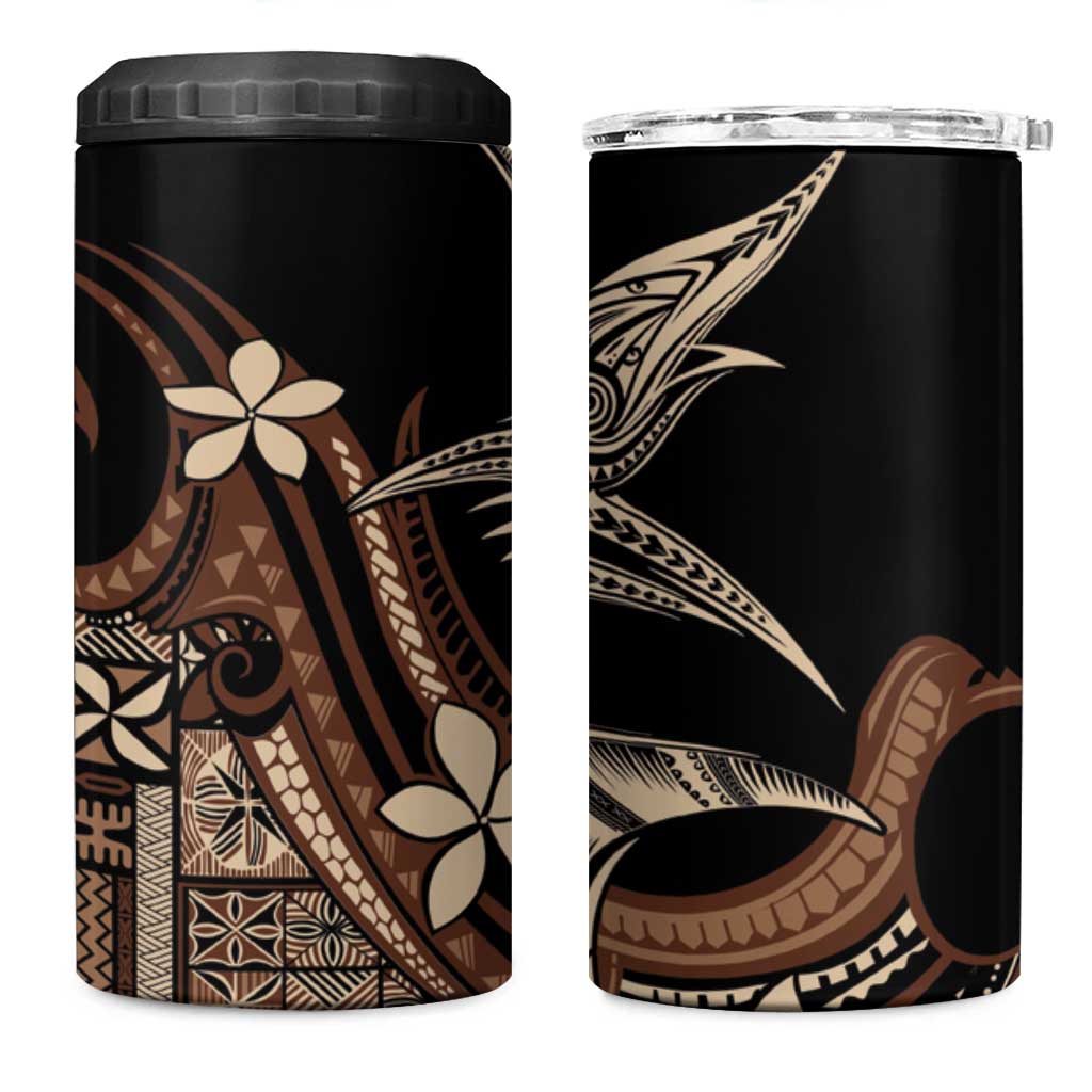Samoa Manuia le Aso Tuto'atasi 4 in 1 Can Cooler Tumbler Siapo Mamanu Mix Tatau Marlin
