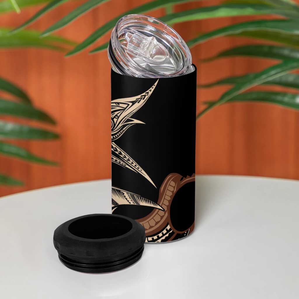 Samoa Manuia le Aso Tuto'atasi 4 in 1 Can Cooler Tumbler Siapo Mamanu Mix Tatau Marlin