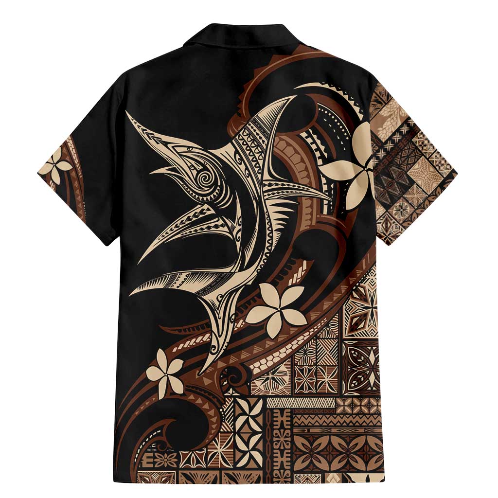Samoa Manuia le Aso Tuto'atasi Family Matching Mermaid Dress and Hawaiian Shirt Siapo Mamanu Mix Tatau Marlin LT7 - Polynesian Pride
