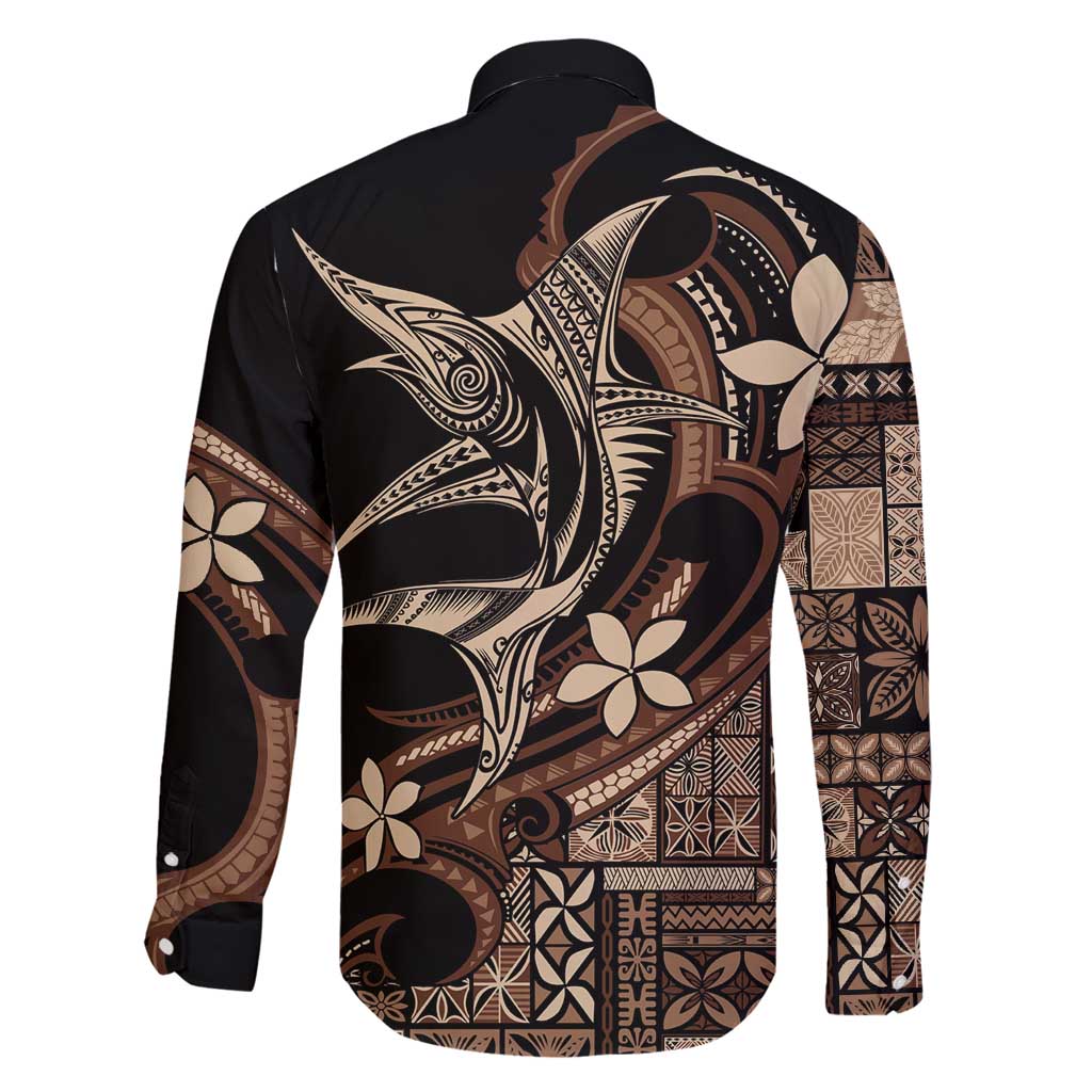 Samoa Manuia le Aso Tuto'atasi Family Matching Mermaid Dress and Hawaiian Shirt Siapo Mamanu Mix Tatau Marlin LT7 - Polynesian Pride