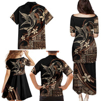 Samoa Manuia le Aso Tuto'atasi Family Matching Puletasi and Hawaiian Shirt Siapo Mamanu Mix Tatau Marlin LT7 - Polynesian Pride