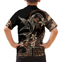 Samoa Manuia le Aso Tuto'atasi Family Matching Short Sleeve Bodycon Dress and Hawaiian Shirt Siapo Mamanu Mix Tatau Marlin LT7 - Polynesian Pride