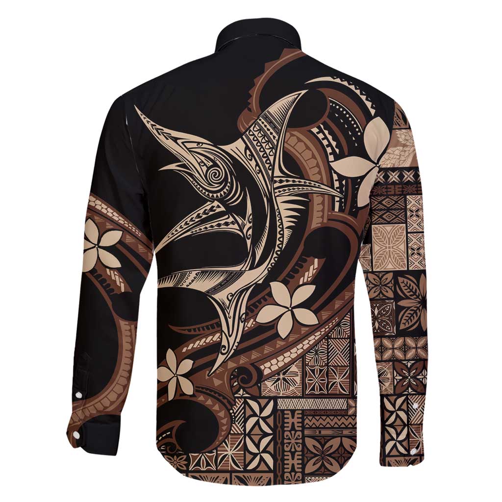 Samoa Manuia le Aso Tuto'atasi Family Matching Short Sleeve Bodycon Dress and Hawaiian Shirt Siapo Mamanu Mix Tatau Marlin LT7 - Polynesian Pride