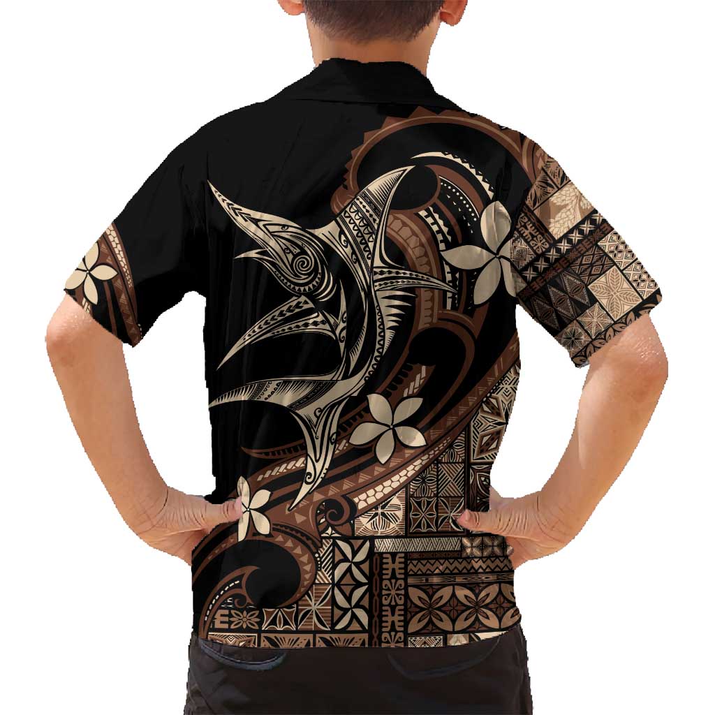 Samoa Manuia le Aso Tuto'atasi Family Matching Summer Maxi Dress and Hawaiian Shirt Siapo Mamanu Mix Tatau Marlin LT7 - Polynesian Pride