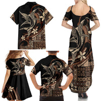 Samoa Manuia le Aso Tuto'atasi Family Matching Summer Maxi Dress and Hawaiian Shirt Siapo Mamanu Mix Tatau Marlin LT7 - Polynesian Pride