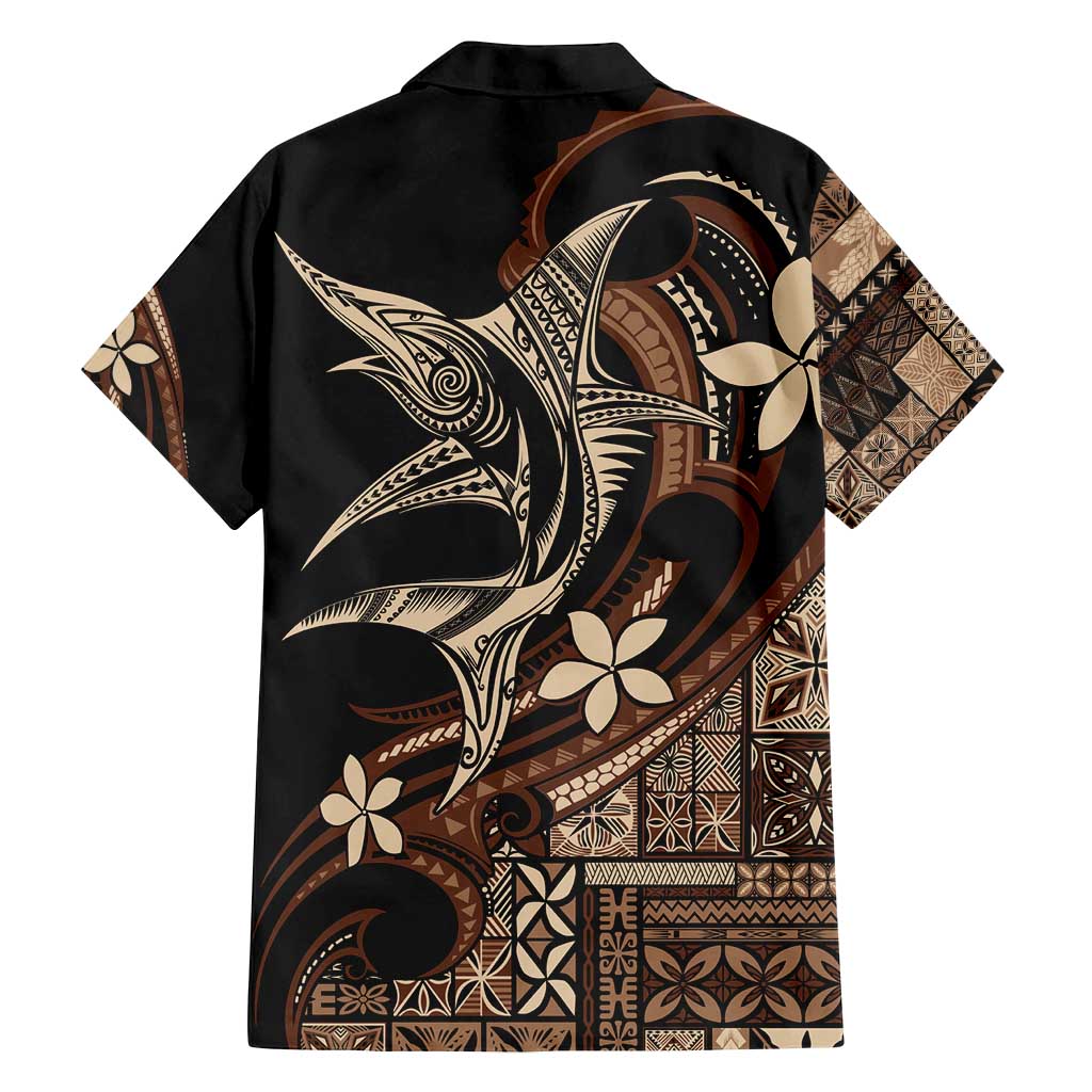 Samoa Manuia le Aso Tuto'atasi Family Matching Summer Maxi Dress and Hawaiian Shirt Siapo Mamanu Mix Tatau Marlin LT7 - Polynesian Pride