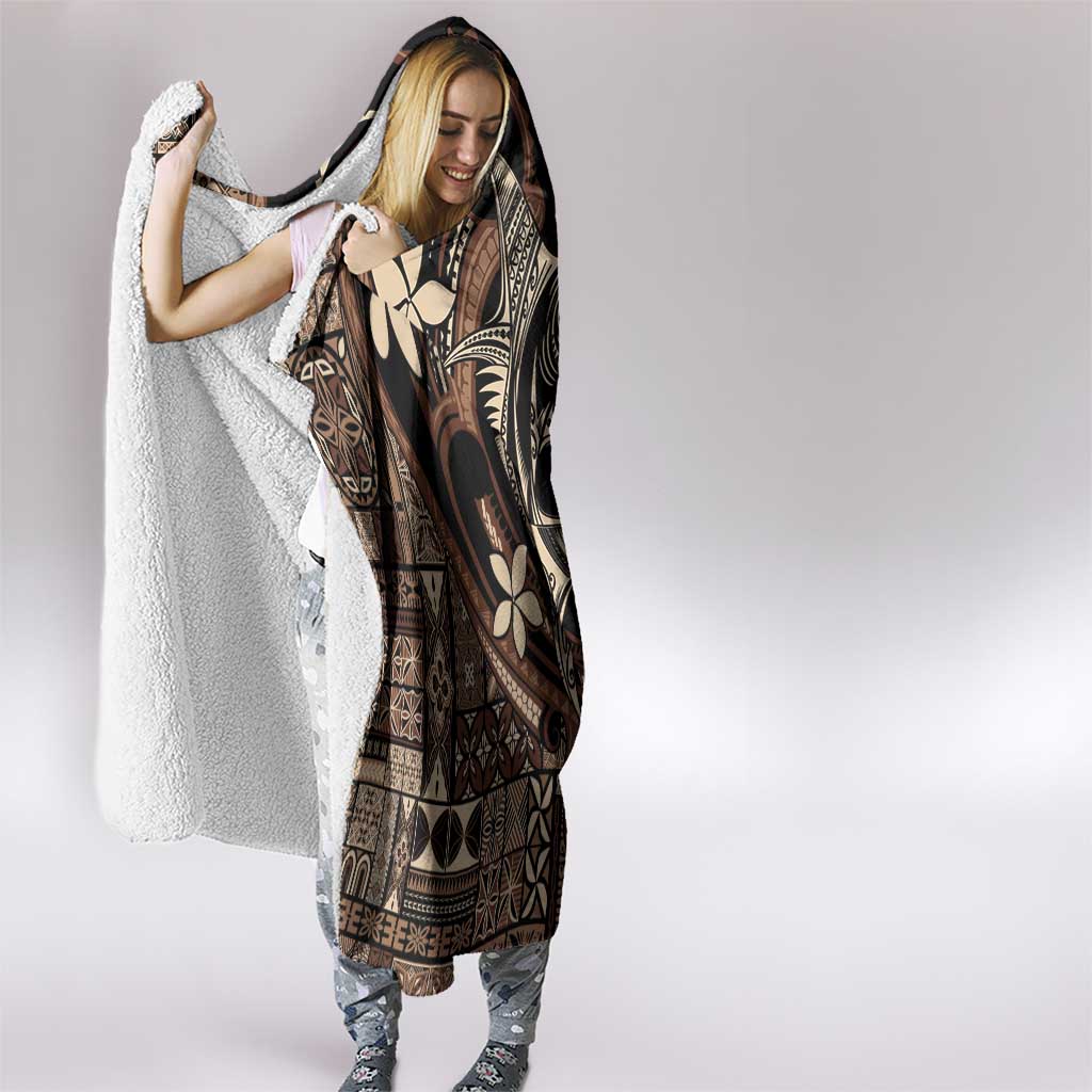 Samoa Manuia le Aso Tuto'atasi Hooded Blanket Siapo Mamanu Mix Tatau Marlin