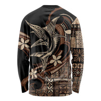 Samoa Manuia le Aso Tuto'atasi Long Sleeve Shirt Siapo Mamanu Mix Tatau Marlin