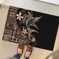Samoa Manuia le Aso Tuto'atasi Rubber Doormat Siapo Mamanu Mix Tatau Marlin