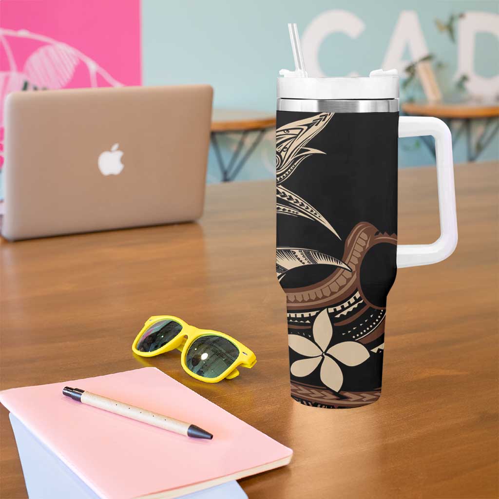 Samoa Manuia le Aso Tuto'atasi Tumbler With Handle Siapo Mamanu Mix Tatau Marlin