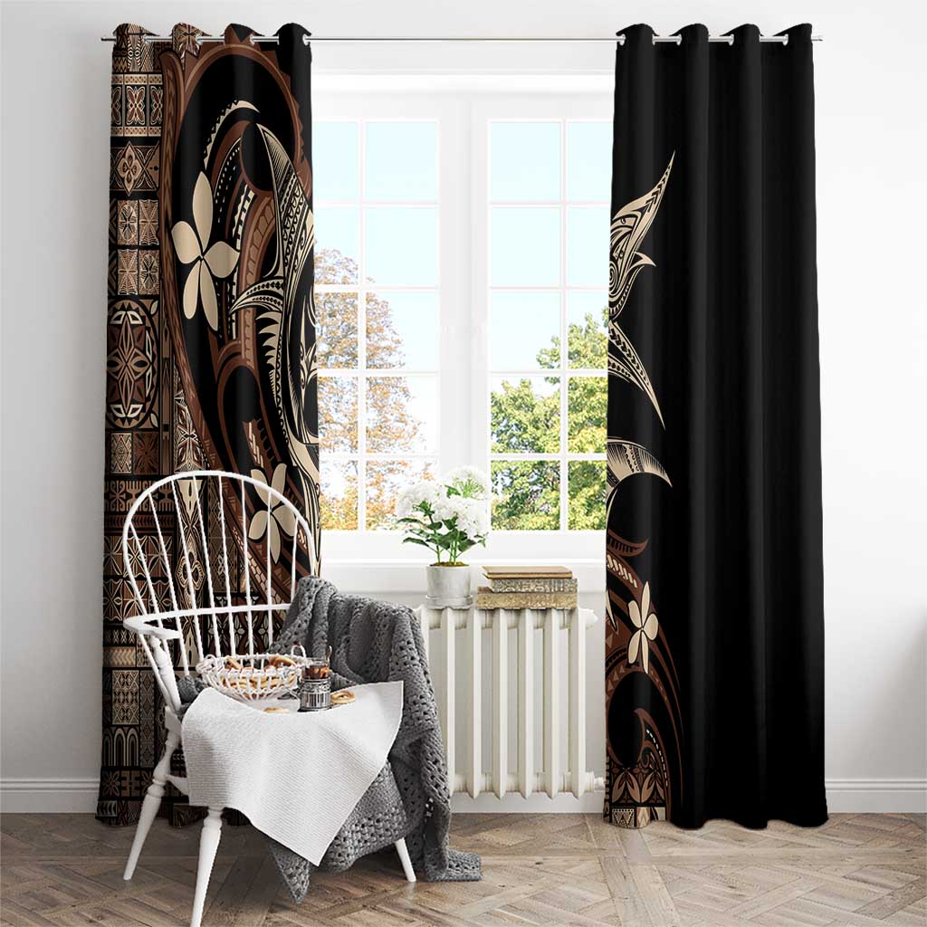 Samoa Manuia le Aso Tuto'atasi Window Curtain Siapo Mamanu Mix Tatau Marlin