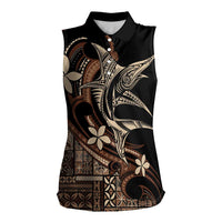 Samoa Manuia le Aso Tuto'atasi Women Sleeveless Polo Shirt Siapo Mamanu Mix Tatau Marlin