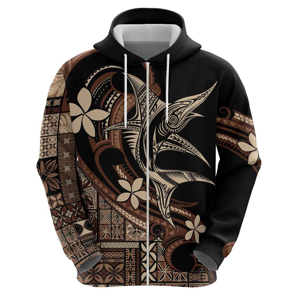 Samoa Manuia le Aso Tuto'atasi Zip Hoodie Siapo Mamanu Mix Tatau Marlin