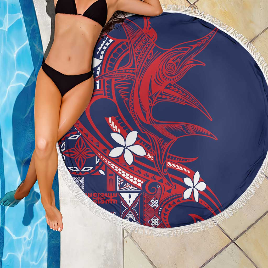 Samoa Manuia le Aso Tuto'atasi Beach Blanket Siapo Mamanu Mix Tatau Marlin - Flag Color
