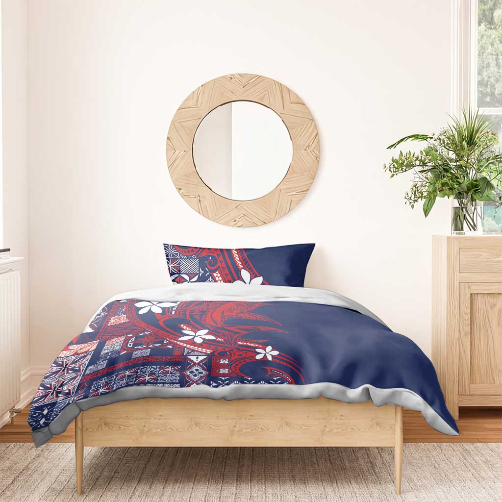 Samoa Manuia le Aso Tuto'atasi Bedding Set Siapo Mamanu Mix Tatau Marlin - Flag Color