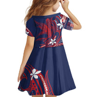Samoa Manuia le Aso Tuto'atasi Family Matching Off The Shoulder Long Sleeve Dress and Hawaiian Shirt Siapo Mamanu Mix Tatau Marlin - Flag Color LT7 - Polynesian Pride