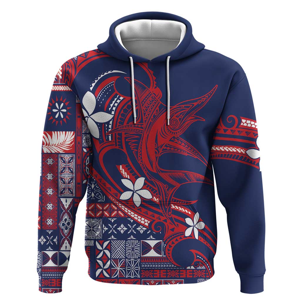 Samoa Manuia le Aso Tuto'atasi Hoodie Siapo Mamanu Mix Tatau Marlin - Flag Color