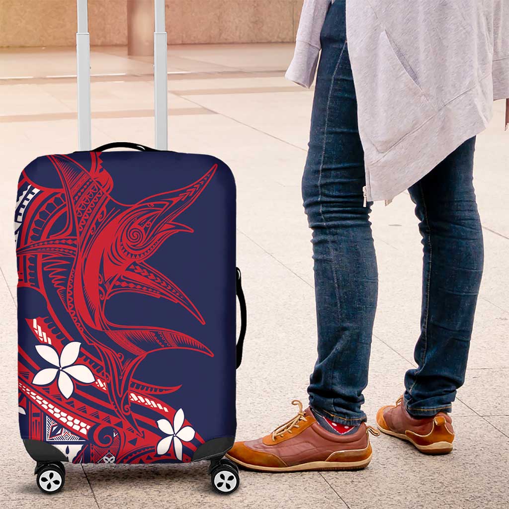 Samoa Manuia le Aso Tuto'atasi Luggage Cover Siapo Mamanu Mix Tatau Marlin - Flag Color
