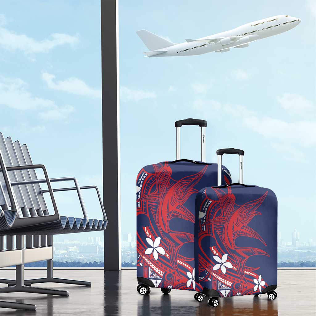 Samoa Manuia le Aso Tuto'atasi Luggage Cover Siapo Mamanu Mix Tatau Marlin - Flag Color