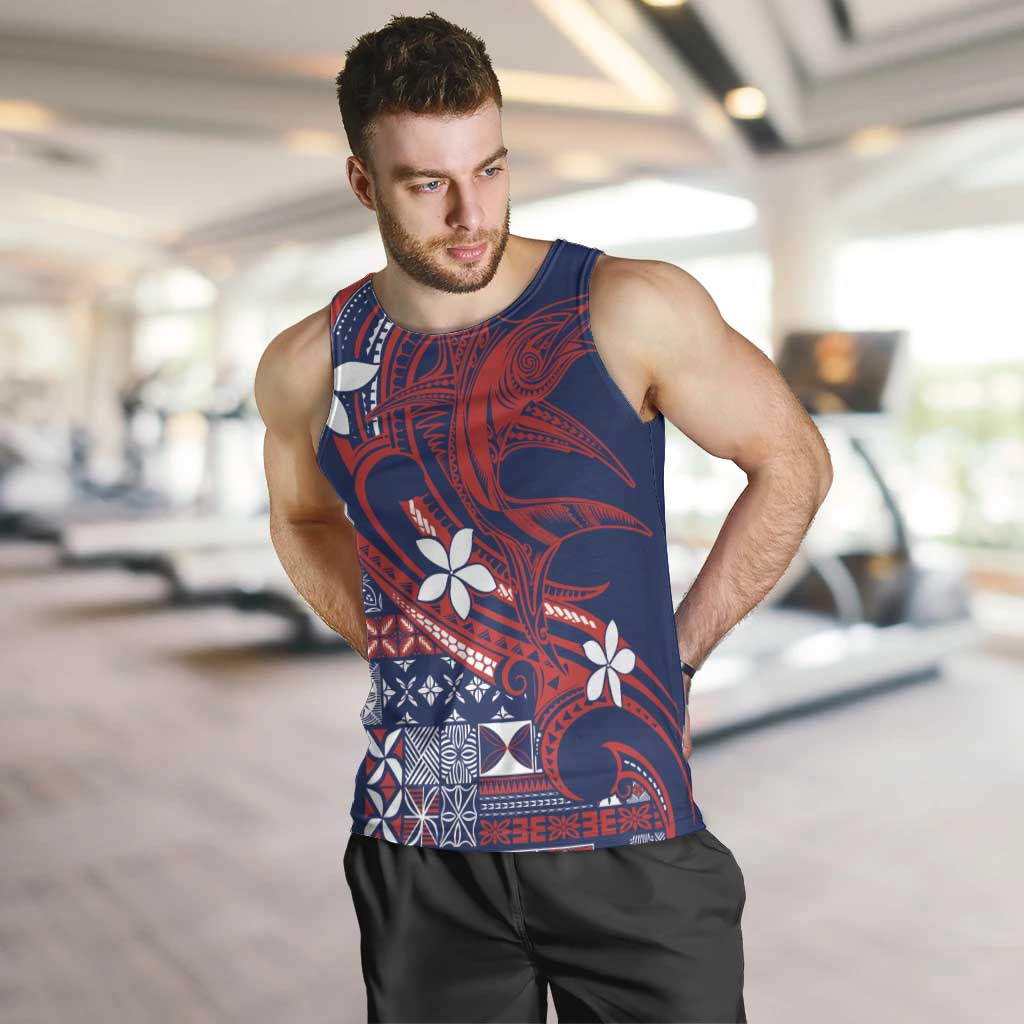 Samoa Manuia le Aso Tuto'atasi Men Tank Top Siapo Mamanu Mix Tatau Marlin - Flag Color