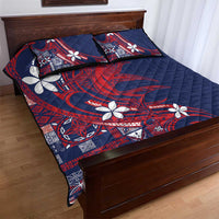 Samoa Manuia le Aso Tuto'atasi Quilt Bed Set Siapo Mamanu Mix Tatau Marlin - Flag Color