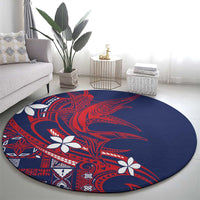 Samoa Manuia le Aso Tuto'atasi Round Carpet Siapo Mamanu Mix Tatau Marlin - Flag Color