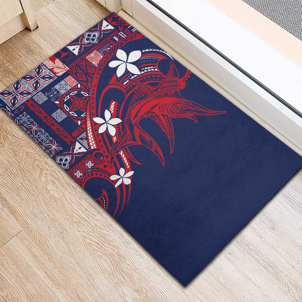 Samoa Manuia le Aso Tuto'atasi Rubber Doormat Siapo Mamanu Mix Tatau Marlin - Flag Color