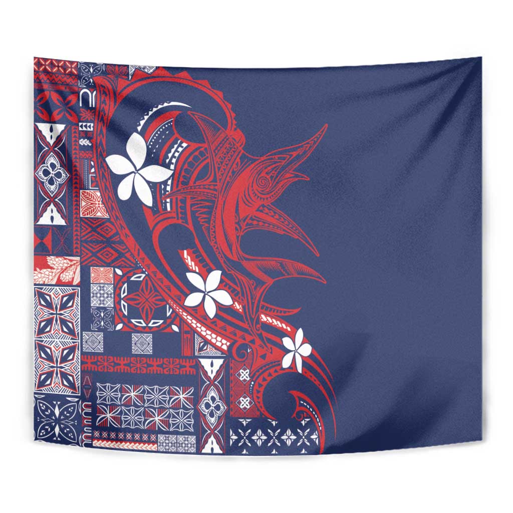 Samoa Manuia le Aso Tuto'atasi Tapestry Siapo Mamanu Mix Tatau Marlin - Flag Color