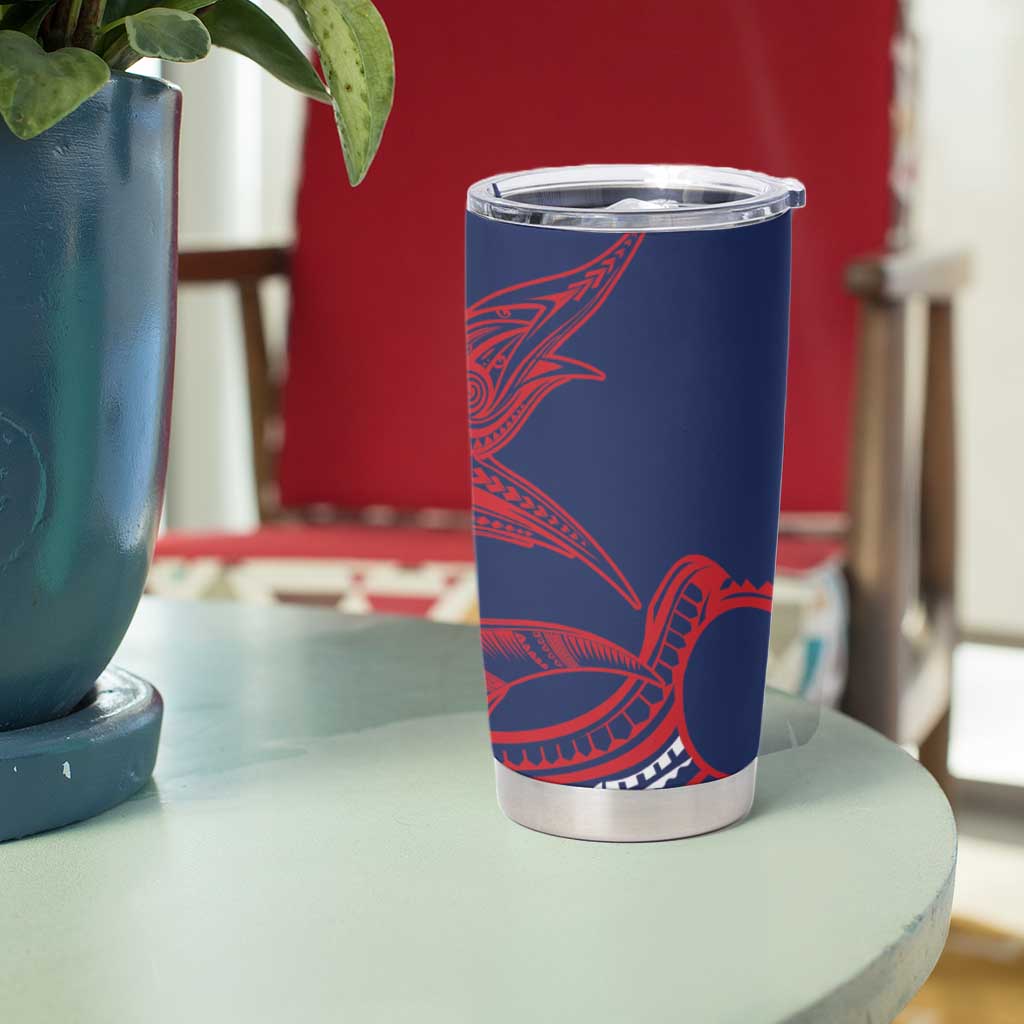 Samoa Manuia le Aso Tuto'atasi Tumbler Cup Siapo Mamanu Mix Tatau Marlin - Flag Color