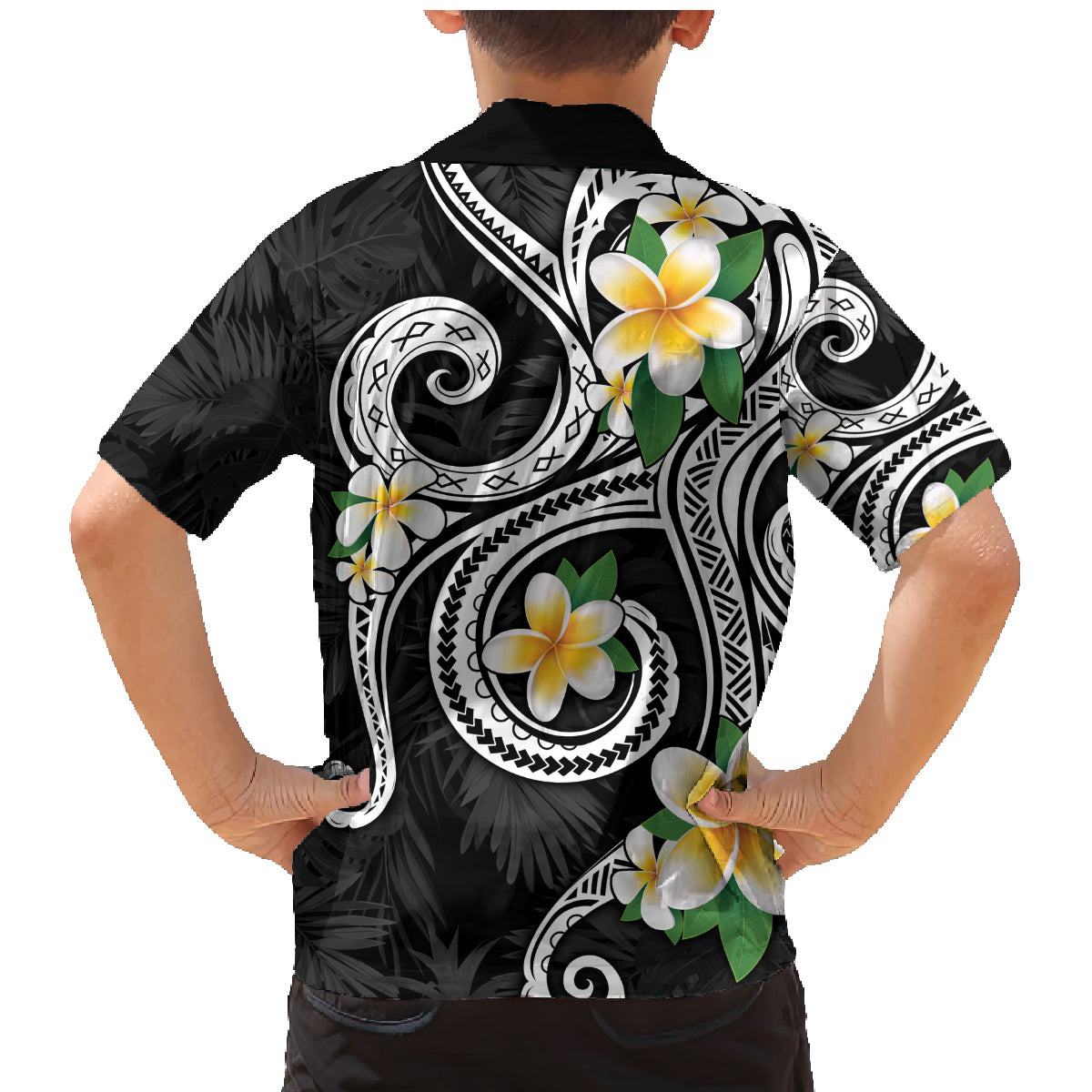 Kanaka Maoli Hawaii Plumeria Family Matching Mermaid Dress and Hawaiian Shirt Dancing Tentacles Black Style LT7 - Polynesian Pride