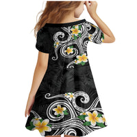 Kanaka Maoli Hawaii Plumeria Family Matching Mermaid Dress and Hawaiian Shirt Dancing Tentacles Black Style LT7 - Polynesian Pride