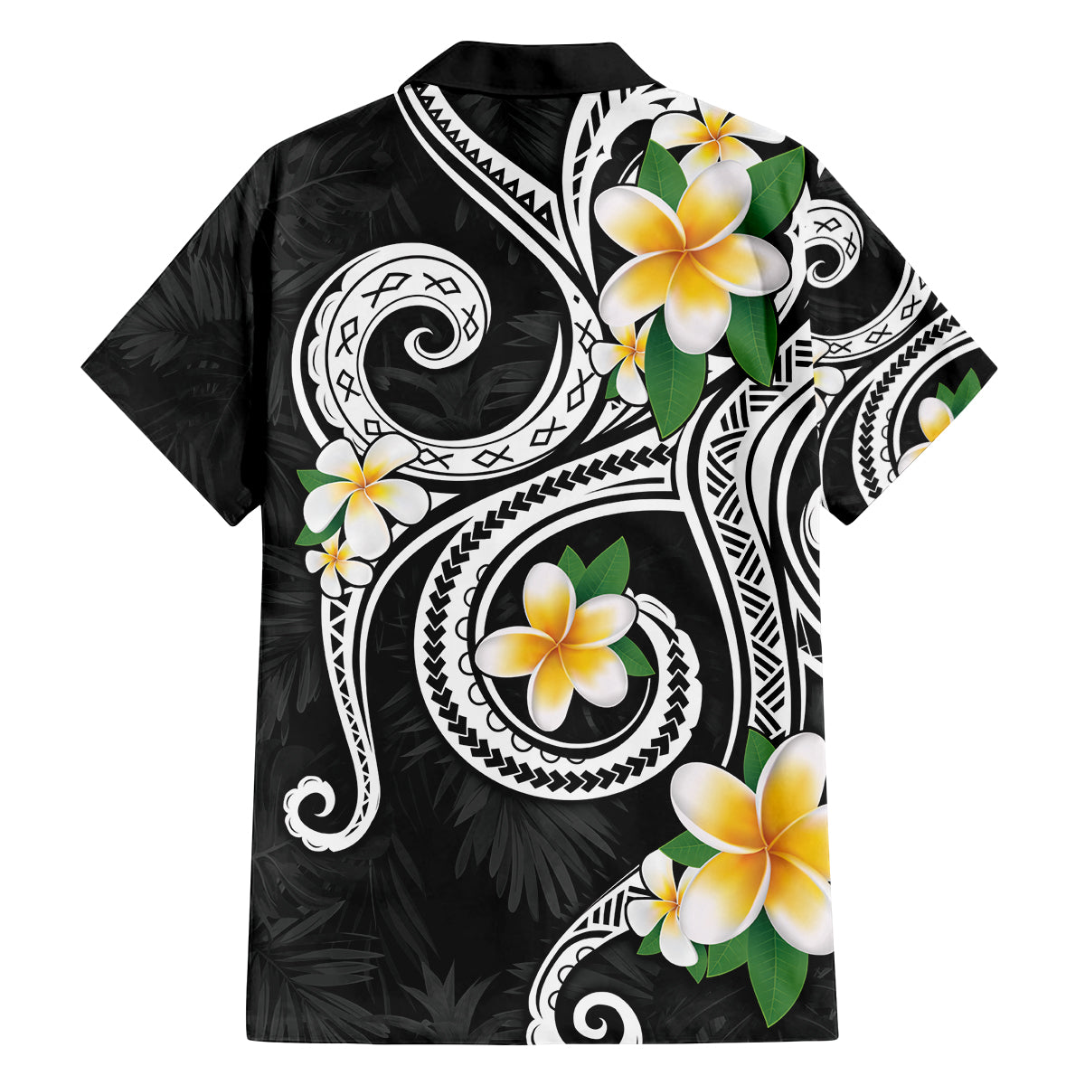 Kanaka Maoli Hawaii Plumeria Family Matching Off Shoulder Maxi Dress and Hawaiian Shirt Dancing Tentacles Black Style LT7 - Polynesian Pride