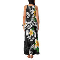 Kanaka Maoli Hawaii Plumeria Family Matching Tank Maxi Dress and Hawaiian Shirt Dancing Tentacles Black Style LT7 - Polynesian Pride