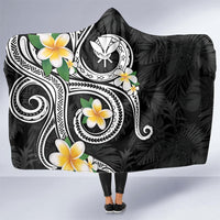 Kanaka Maoli Hawaii Plumeria Hooded Blanket Dancing Tentacles Black Style LT7 - Polynesian Pride