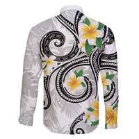 Kanaka Maoli Hawaii Plumeria Family Matching Long Sleeve Bodycon Dress and Hawaiian Shirt Dancing Tentacles White Style LT7 - Polynesian Pride
