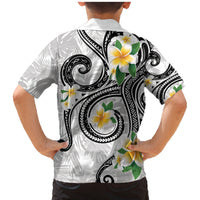 Kanaka Maoli Hawaii Plumeria Family Matching Mermaid Dress and Hawaiian Shirt Dancing Tentacles White Style LT7 - Polynesian Pride