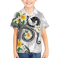 Kanaka Maoli Hawaii Plumeria Family Matching Short Sleeve Bodycon Dress and Hawaiian Shirt Dancing Tentacles White Style LT7 Son's Shirt White - Polynesian Pride