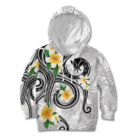 Kanaka Maoli Hawaii Plumeria Kid Hoodie Dancing Tentacles White Style LT7 Hoodie White - Polynesian Pride
