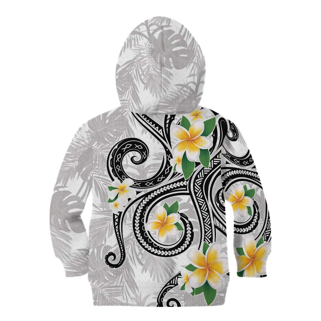 Kanaka Maoli Hawaii Plumeria Kid Hoodie Dancing Tentacles White Style LT7 - Polynesian Pride